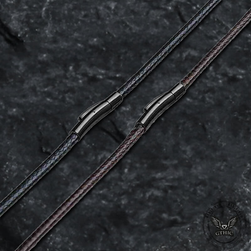 Waterproof Braided Leather Chain Necklace | Gthic.com