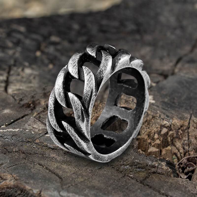 Weave Pattern Stainless Steel Ring 01 | Gthic.com