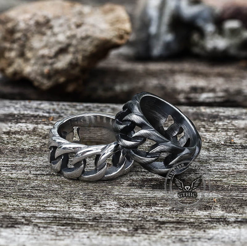 Weave Pattern Stainless Steel Ring 03 | Gthic.com