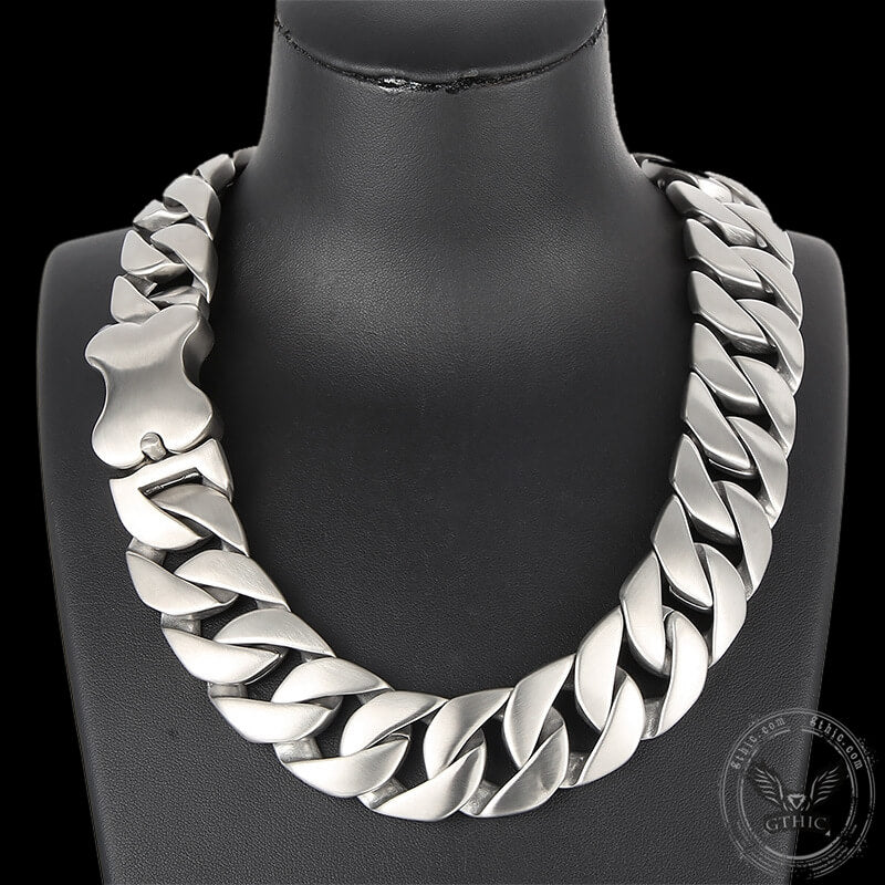 Wide Stainless Steel Cuban Link Necklace | Gthic.com