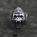 Wild Gorilla Stainless Steel Beast Ring | Gthic.com