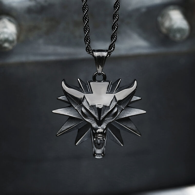 Wild Hunt Wolf Head Stainless Steel Pendant | Gthic.com