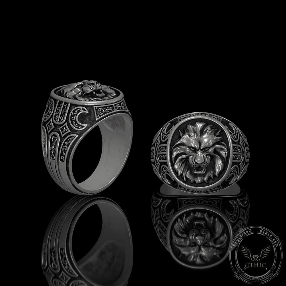 Wild Lion Sterling Silver Animal Ring | Gthic.com