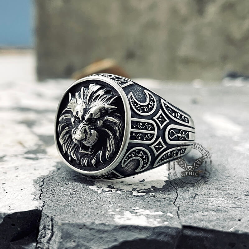 High Quality Vintage Lion Head Thai Silver Man Single Ring For Party Gifts  Never Fade Promotion - AliExpress