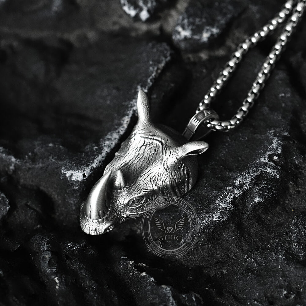 Wild Rhinoceros Pure Tin Necklace