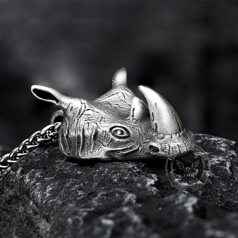 Wild Rhinoceros Pure Tin Necklace | Gthic.com