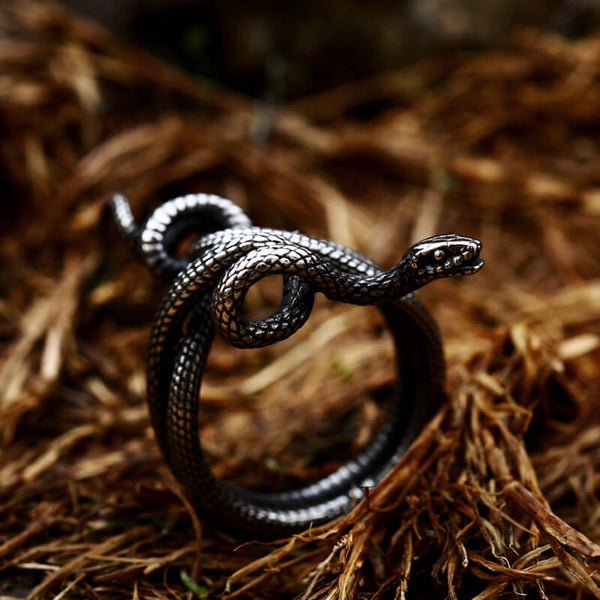 YEUHTLL Black Silver Ring Snake Ring Gothic Punk Jewellery for Women Black  Silver Thumb Ring Adjustable Open Ring Personality - Walmart.com