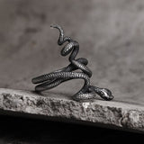 Wild Snake Stainless Steel Animal Ring | Gthic.com