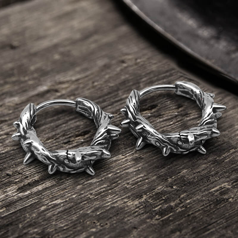 Winding Thorns Stainless Steel Earrings