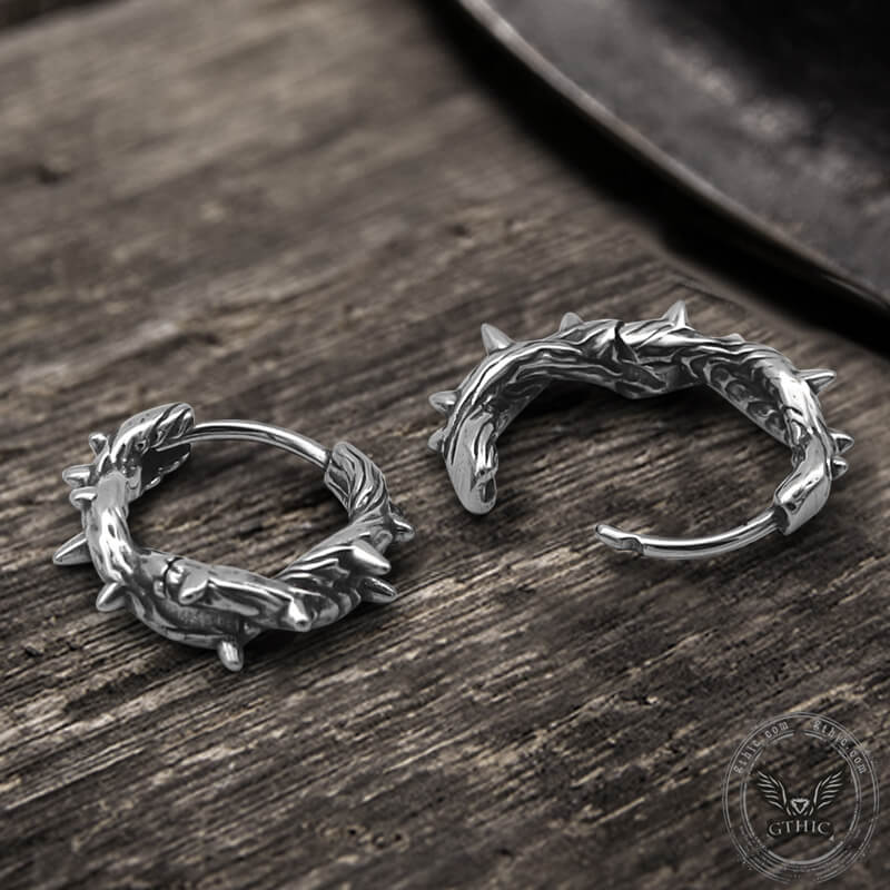 Winding Thorns Stainless Steel Earrings