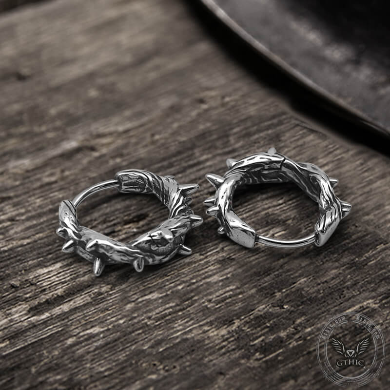 Winding Thorns Stainless Steel Earrings