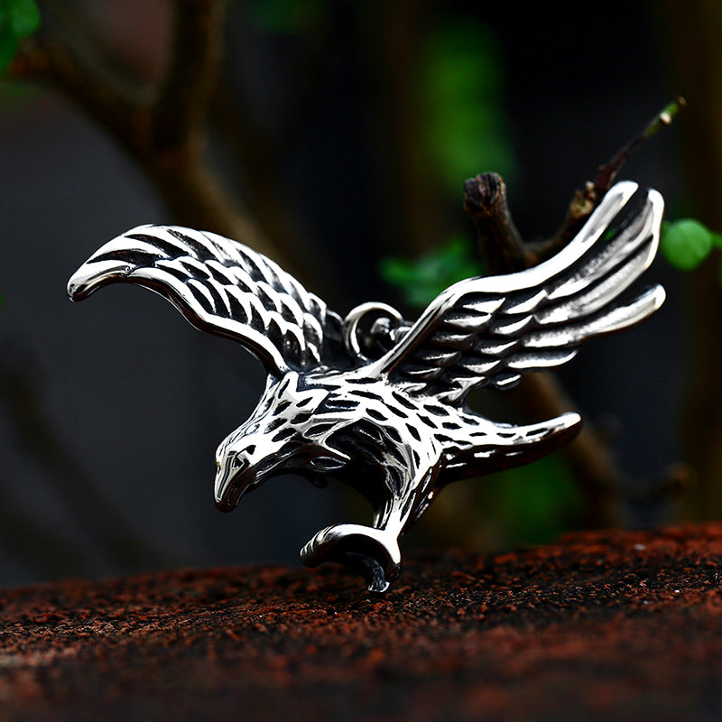 Winged Eagle Stainless Steel Pendant | Gthic.com