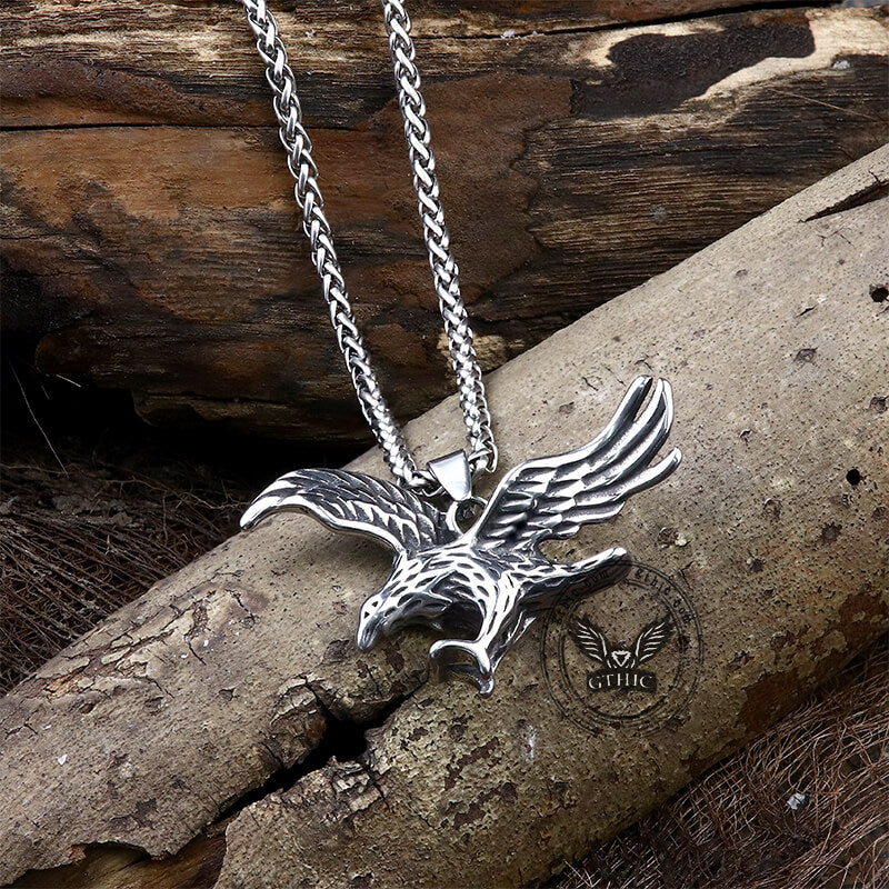 Winged Eagle Stainless Steel Pendant