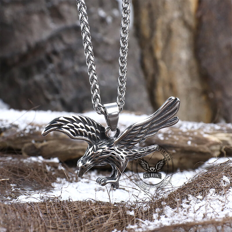 Winged Eagle Stainless Steel Pendant