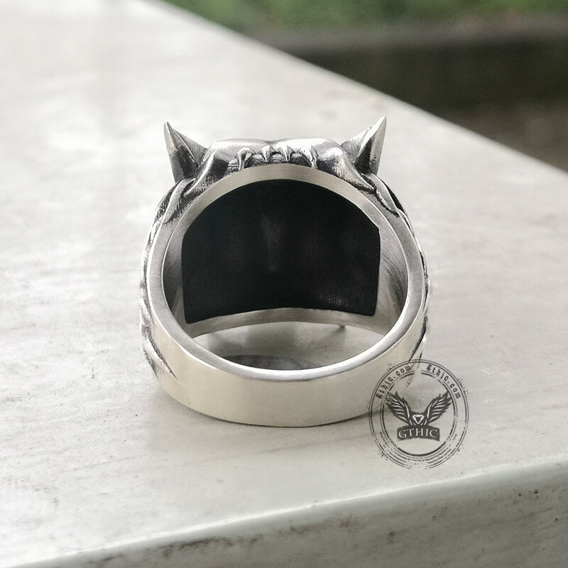 Witcher Wolf Head Sterling Silver Animal Ring