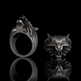 Witcher Wolf Head Sterling Silver Animal Ring | Gthic.com