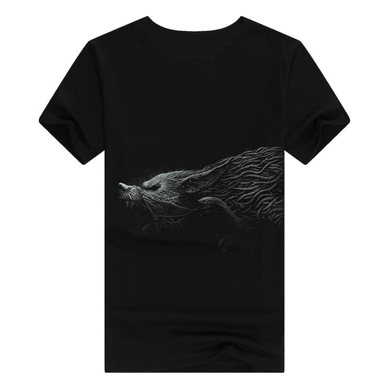 Wolf Demon Rattan Cotton T-shirt | Gthic.com