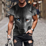 Wolf Head Polyester Animal T-Shirt