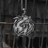 The Witcher Medallions Stainless Steel Wolf Pendant 03 | Gthic.com