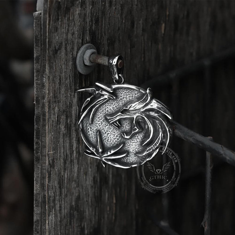 The Witcher Medallions Stainless Steel Wolf Pendant 05 | Gthic.com