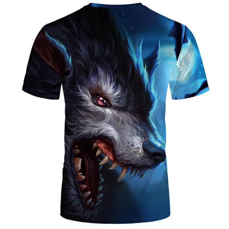 Wolf Howling Polyester T-Shirt | Gthic.com