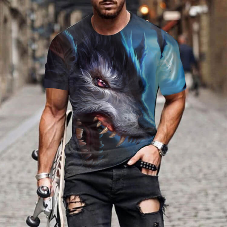 Wolf Howling Polyester T-Shirt | Gthic.com