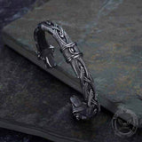 Wolf Torc Stainless Steel Viking Bracelet 02 | Gthic.com