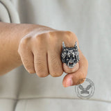 Wolf Warrior Stainless Steel Skull Ring