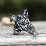 Wolf Warrior Stainless Steel Skull Ring | Gthic.com