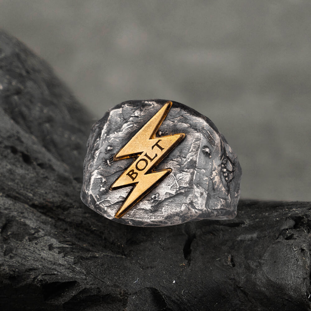 wrath of zeus lightning bolt sterling silver ring gthic 1