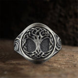 Yggdrasil Stainless Steel Viking Signet Ring 01 | Gthic.com