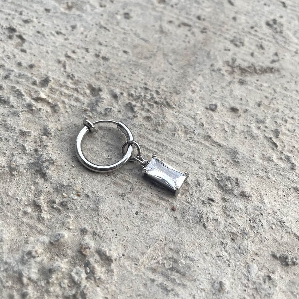 Zircon Cross Stainless Steel Drop Earrings