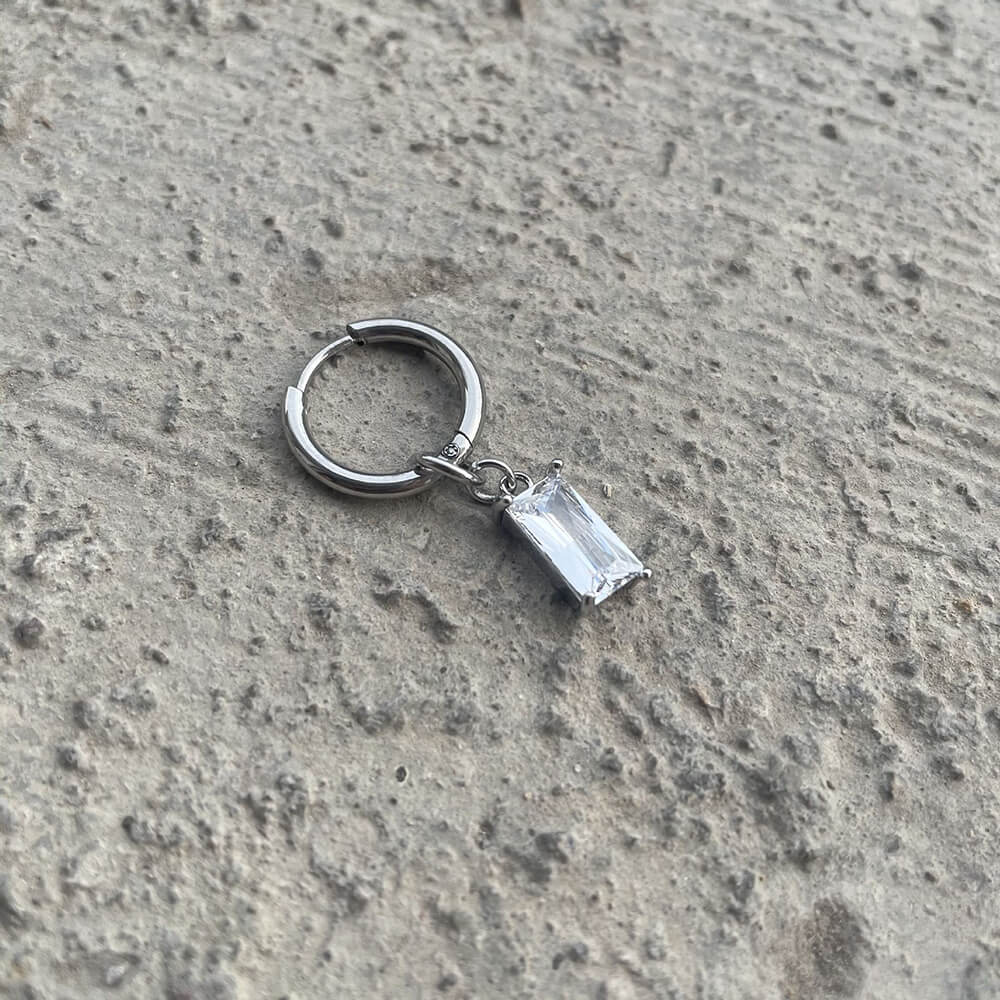 Zircon Cross Stainless Steel Drop Earrings 05 | Gthic.com